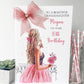 Personalsied Handmade Girls Birthday Card Girl Pink Dress 18TH 21ST 30TH 40TH FEMALE luxury A4