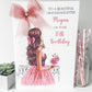 Personalsied Handmade Girls Birthday Card Girl Pink Dress 18TH 21ST 30TH 40TH FEMALE luxury A4