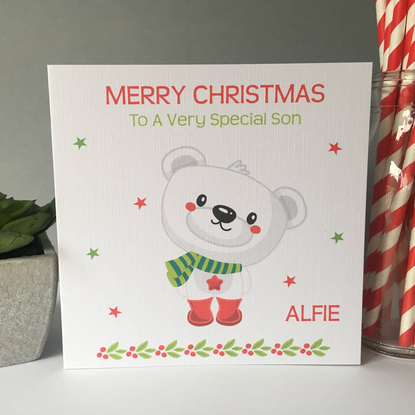 Personalised Christmas Card Polar Bear