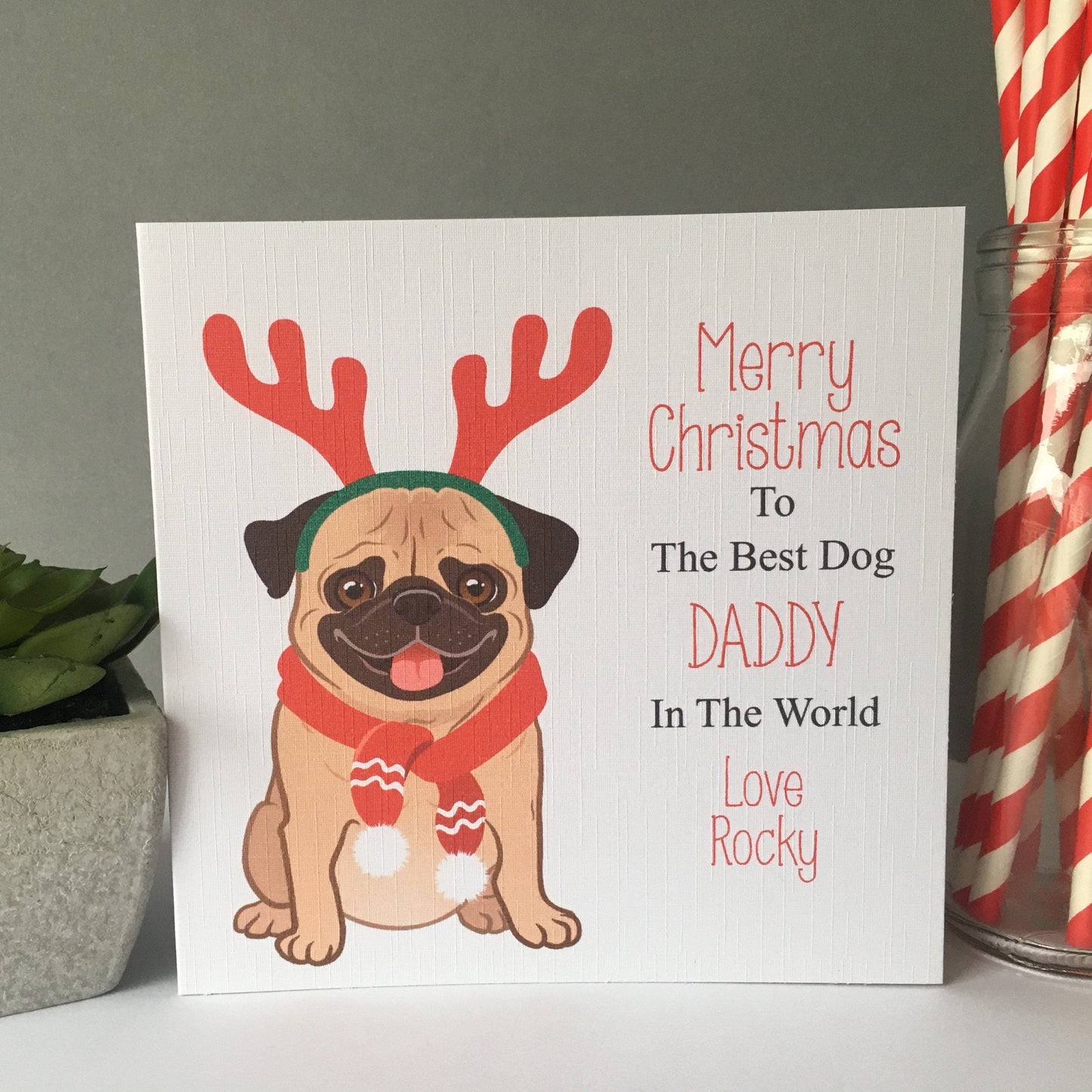Personalised Christmas Card From The Dog
