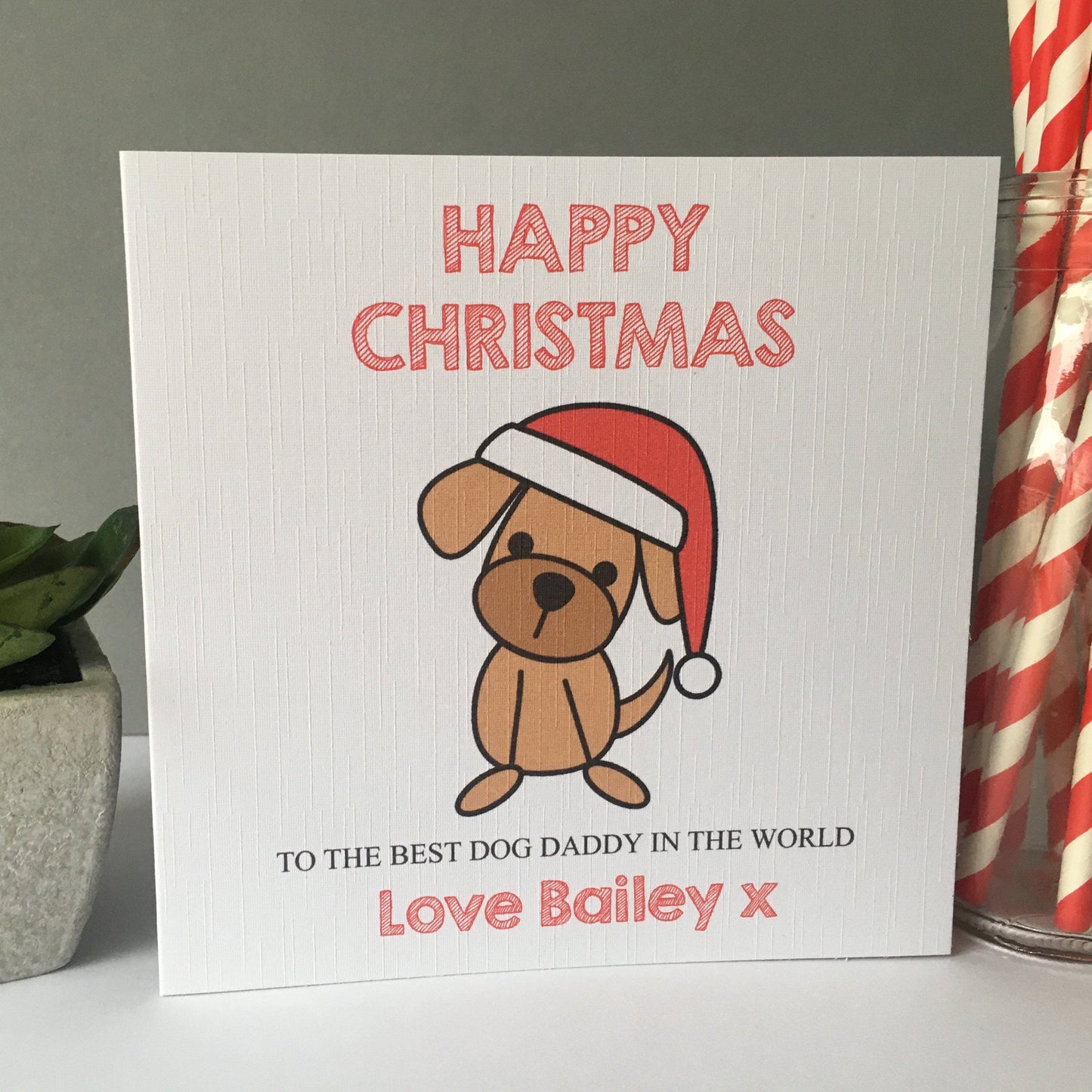 Personalised Christmas Card From The Dog