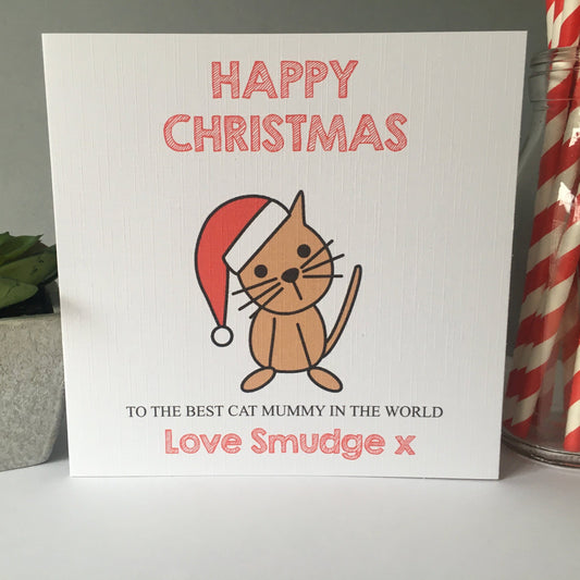 Personalised Christmas Card From The Pet Cat