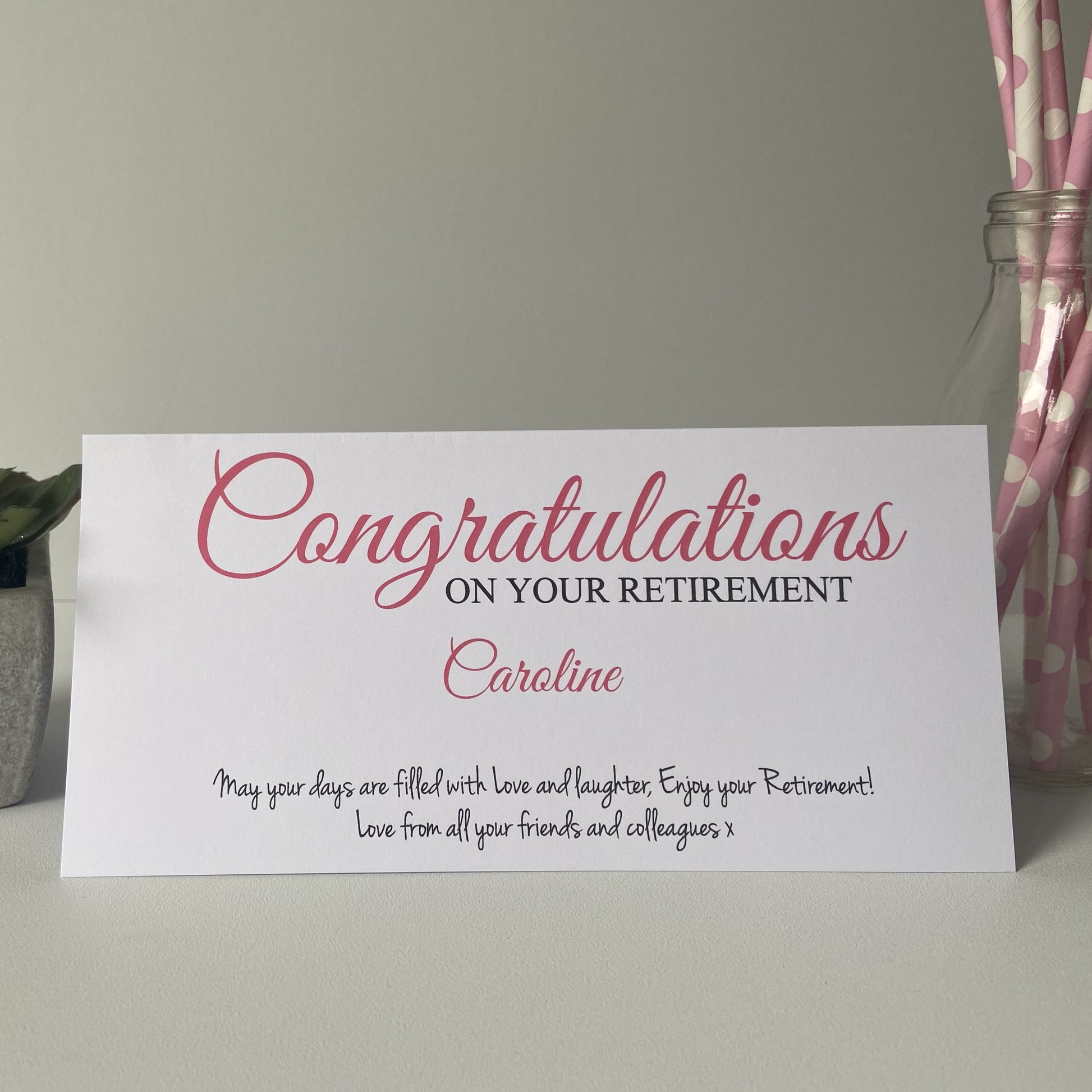 Personalised Ladies Gift Voucher Card Retirement Money Wallet