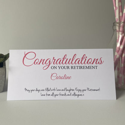 Personalised Ladies Gift Voucher Card Retirement Money Wallet