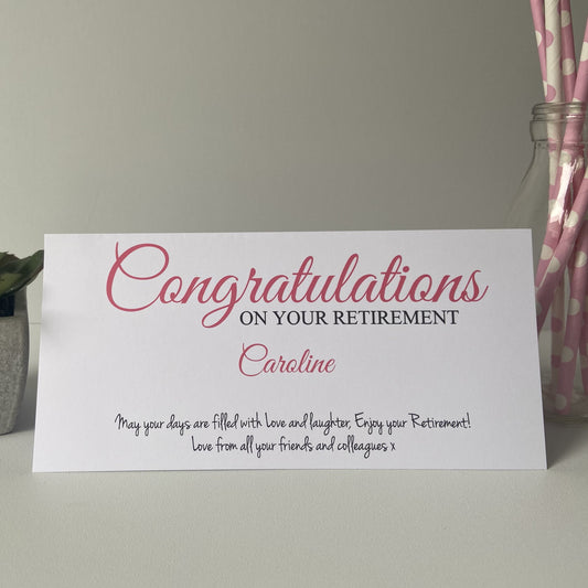 Personalised Ladies Gift Voucher Card Retirement Money Wallet