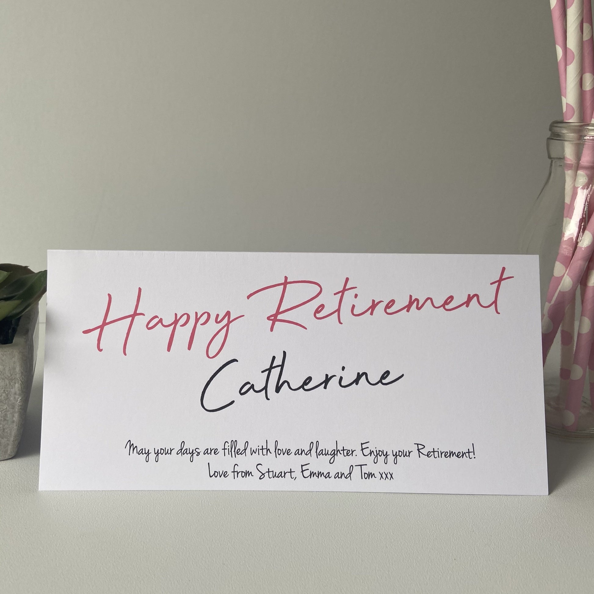 Personalised Gift Voucher Card Retirement Money Wallet Male Female