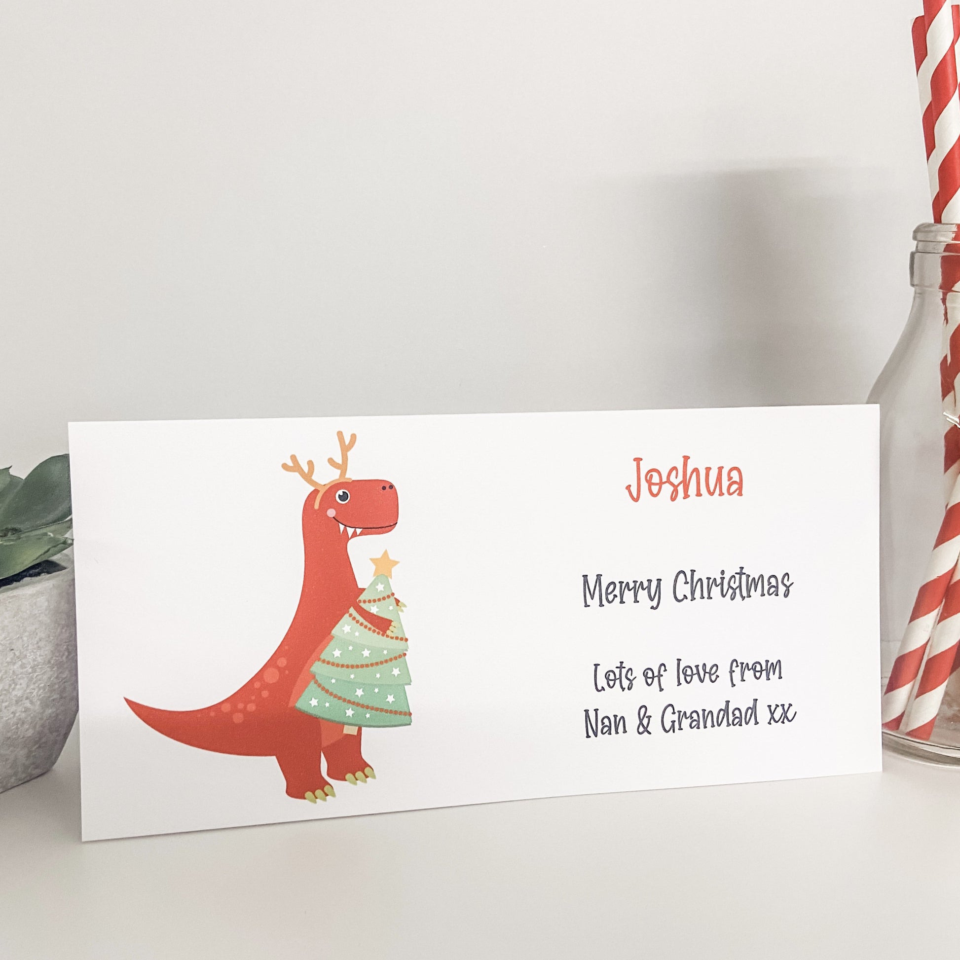 Personalised Christmas Gift Wallet Dinosaur