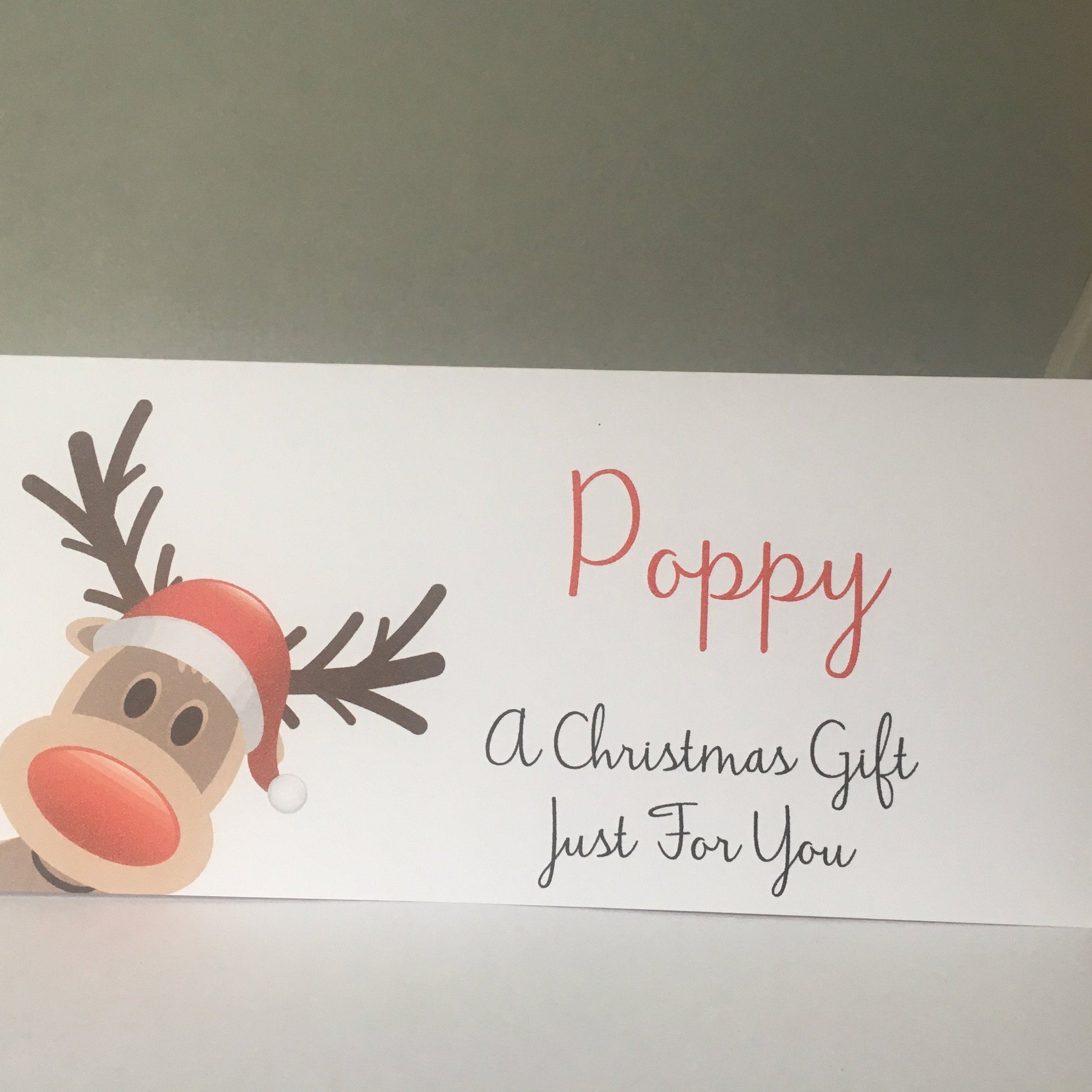 Personalised Christmas Money Gift Wallet Reindeer