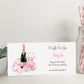 Personalised Birthday Card Floral Pink Champagne