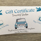 Personalised Driving Lessons Gift Certificate Wallet Birthday Card