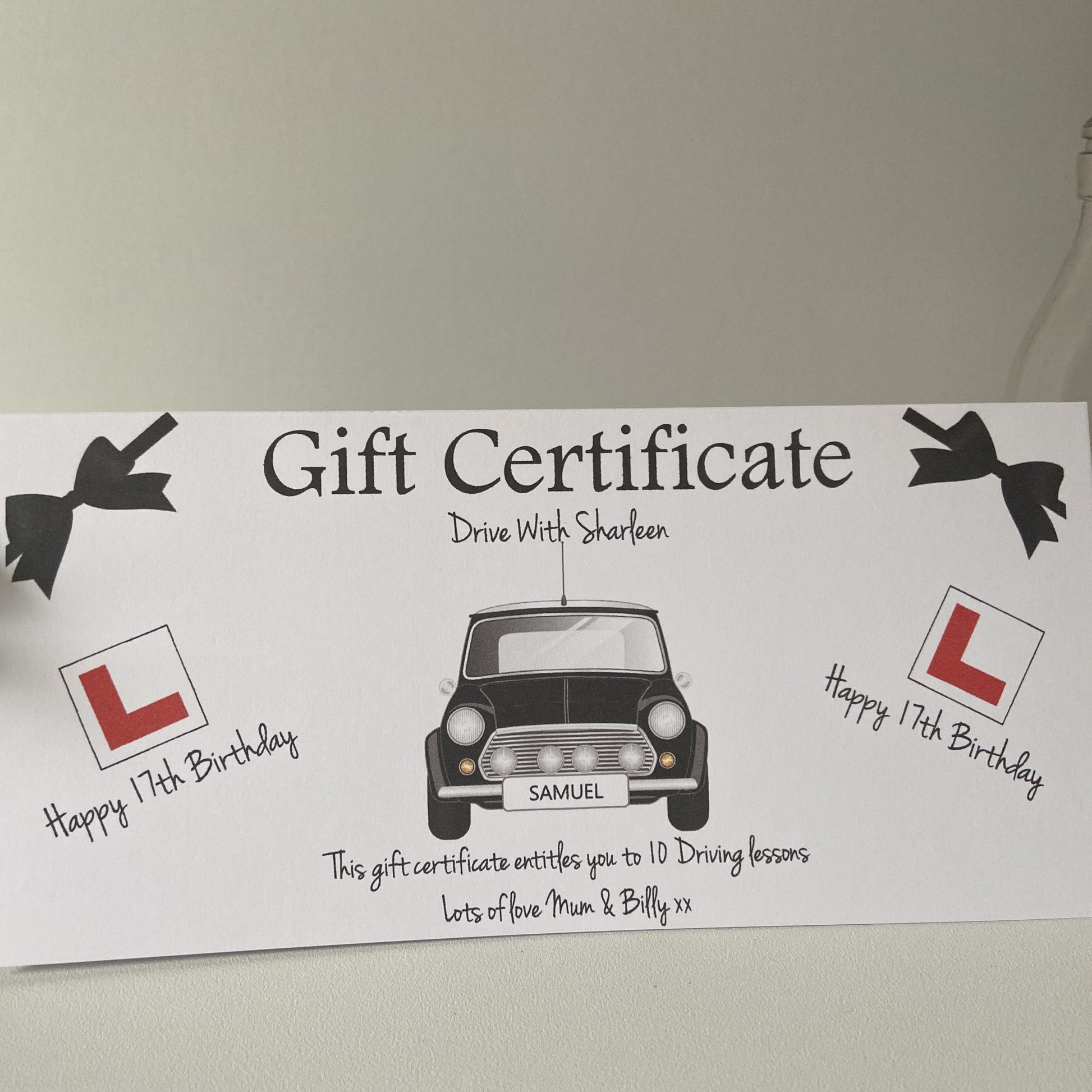 Personalised Driving Lessons Gift Certificate Wallet Birthday Card – Blossom Lane Cards & Gifts personalised-driving-lessons-gift-certificate-wallet-birthday-card-blossom-lane-cards-gifts