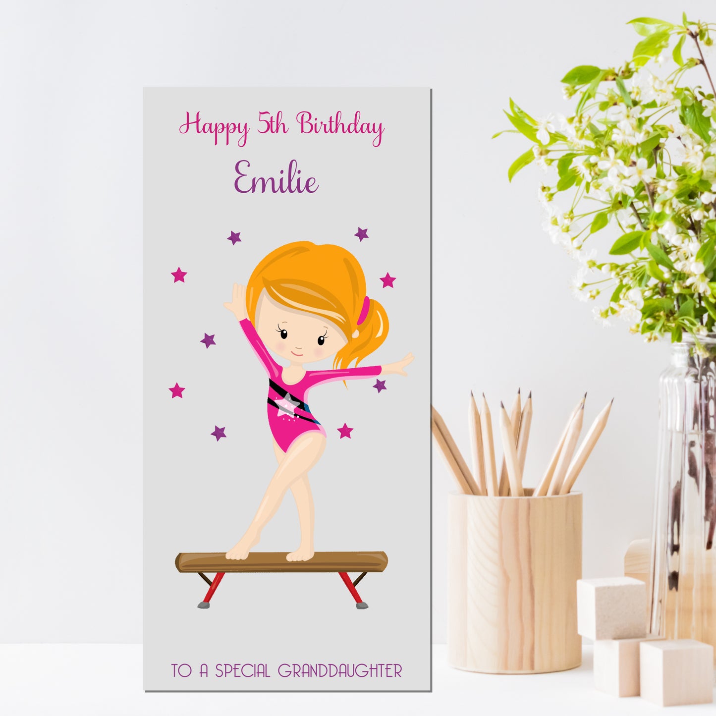 Personalised Birthday Card Money Gift Wallet Voucher Gymnastics Girl