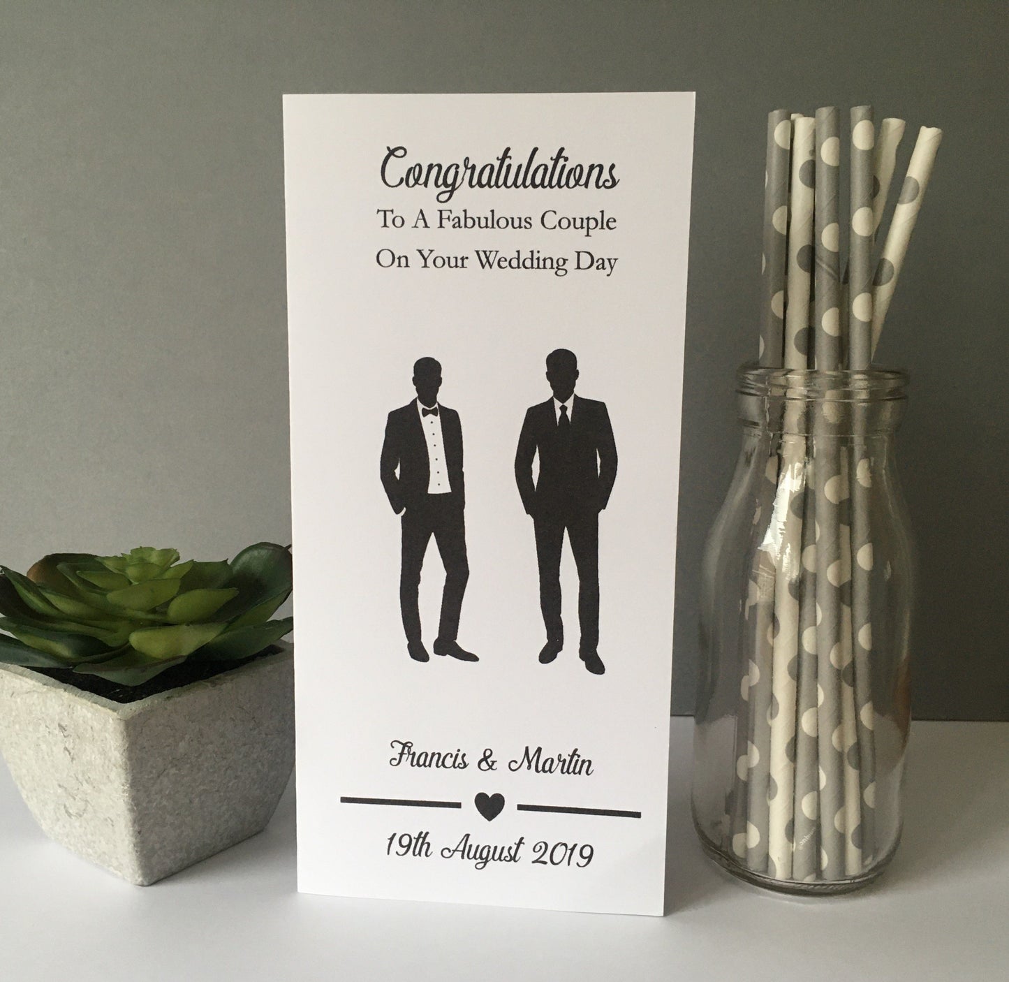 Personalised Male Silhouette Wedding Gift Wallet