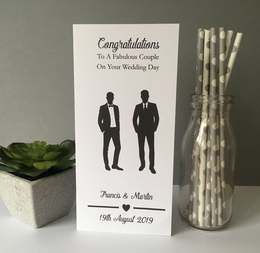 Personalised Male Silhouette Wedding Gift Wallet