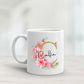 Personalised Mug Gold & Pink Floral Initial Gift for her, gift for mum, gift for gran