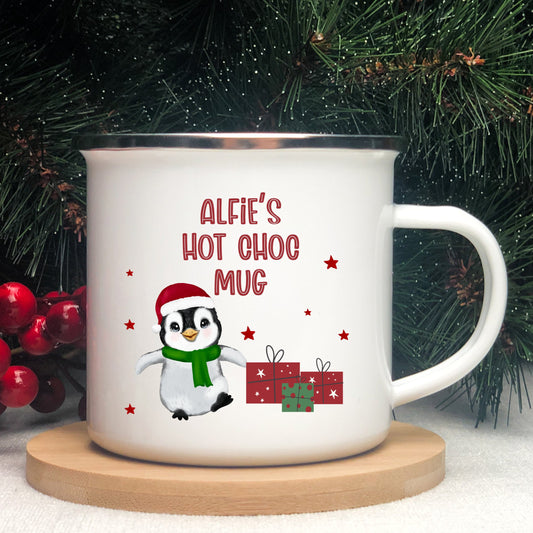 Personalised Penguin Christmas Mug