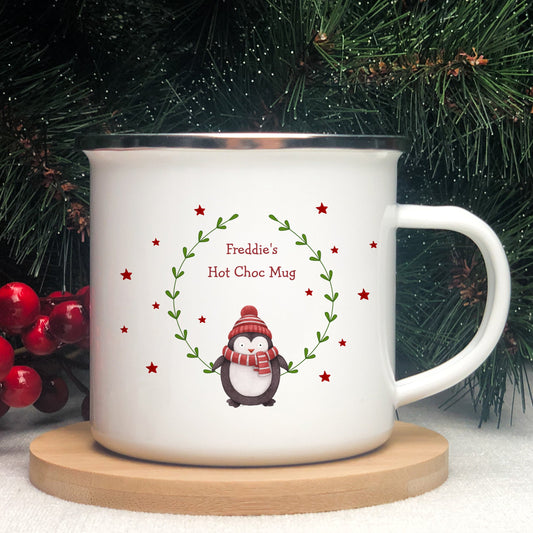 Personalised Penguin Christmas Mug