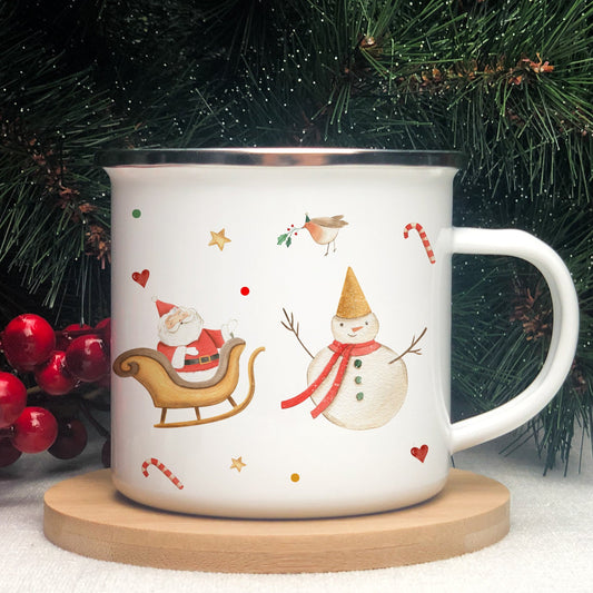 Personalised Santa Snowman Christmas Mug