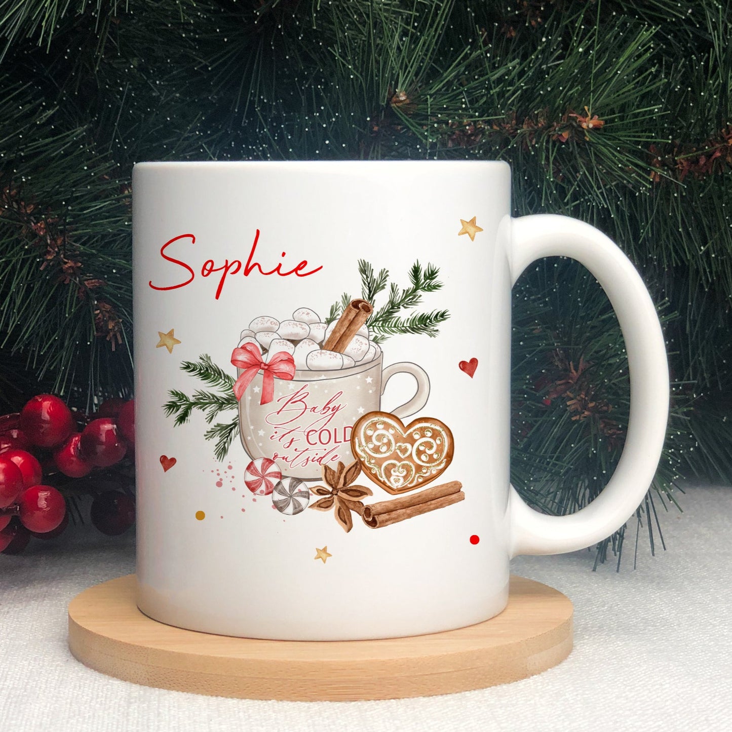 Christmas Mug Personalised Hot Chocolate, Christmas Eve Box Stocking Filler