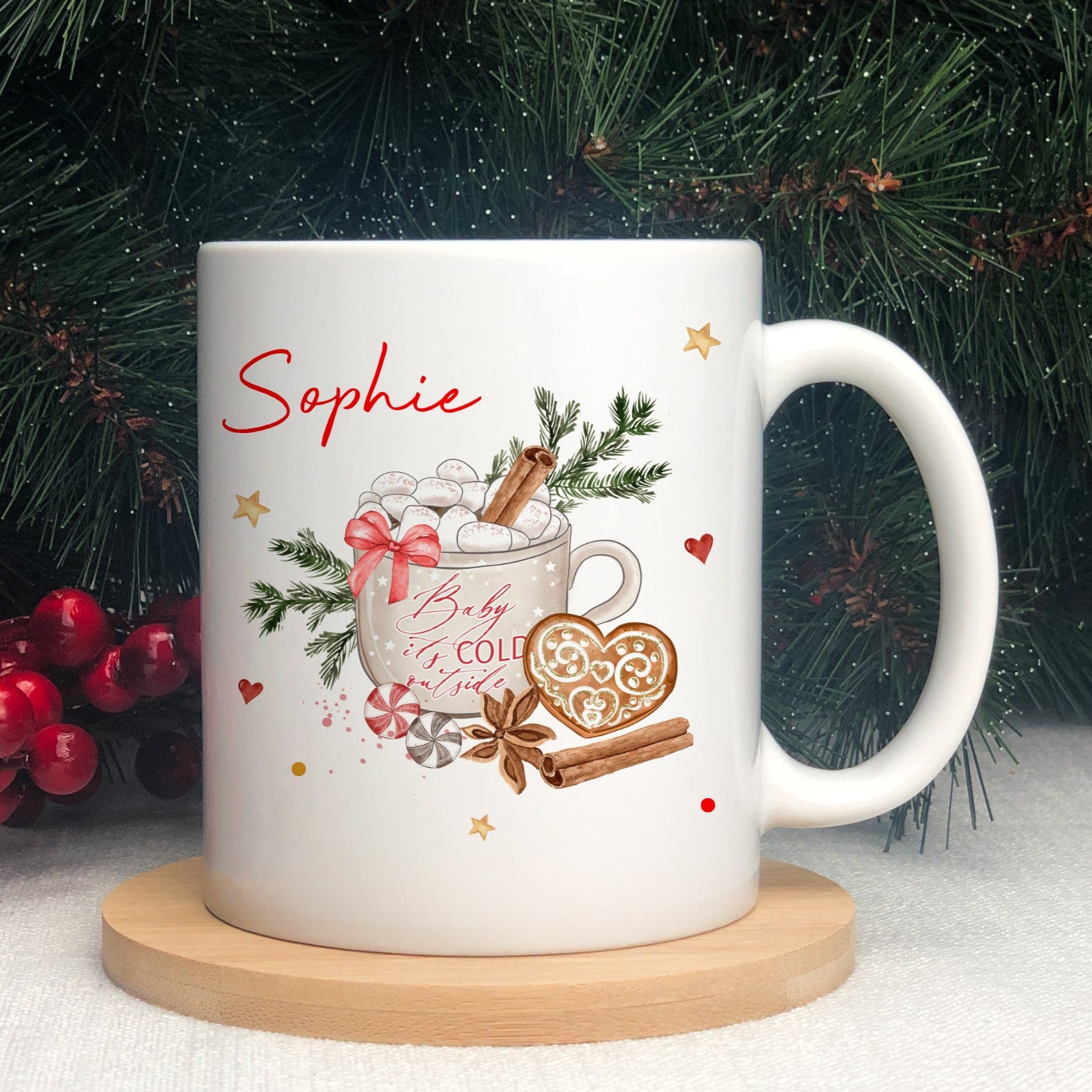 Christmas Mug Personalised Hot Chocolate, Christmas Eve Box Stocking Filler