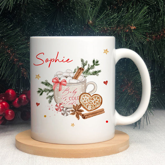 Christmas Mug Personalised Hot Chocolate, Christmas Eve Box Stocking Filler