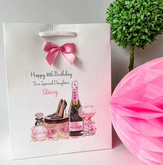 Personalised Female Luxury Gift Bag 18th 2st 30th 40th