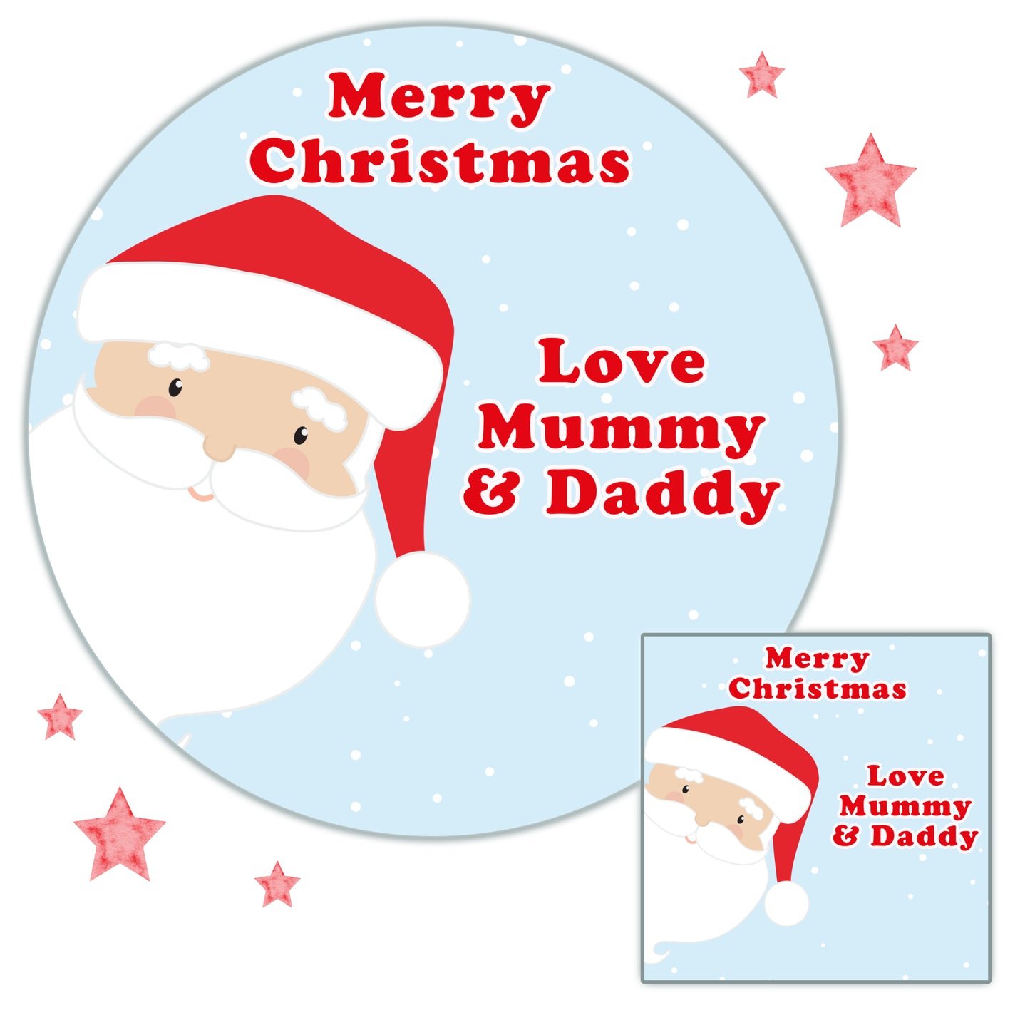 Personalised Christmas Stickers for Gift Present Wrapping Tags Santa
