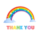 Thank You Colourful Rainbow Stickers