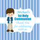 Personalised First Holy Communion Stickers Blue Boy