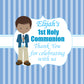Personalised First Holy Communion Stickers Blue Boy