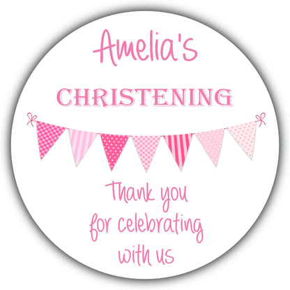 Personalised Christening Party Stickers Bunting