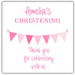 Personalised Christening Party Stickers Bunting