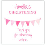 Personalised Christening Party Stickers Bunting
