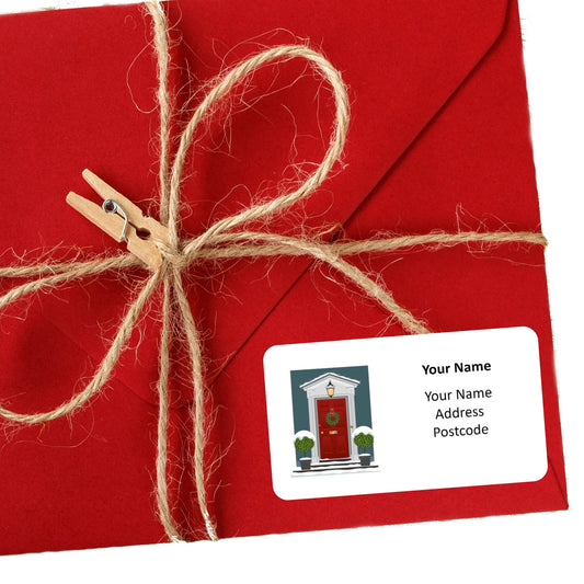 Personalised Christmas Return Address Label Stickers for Cards