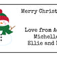 A4 Sheet of 24 Rectangle Personalised Christmas Mix Gift Presents Tag Stickers