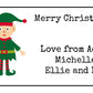 A4 Sheet of 24 Rectangle Personalised Christmas Mix Gift Presents Tag Stickers