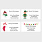 A4 Sheet of 24 Rectangle Personalised Christmas Mix Gift Presents Tag Stickers
