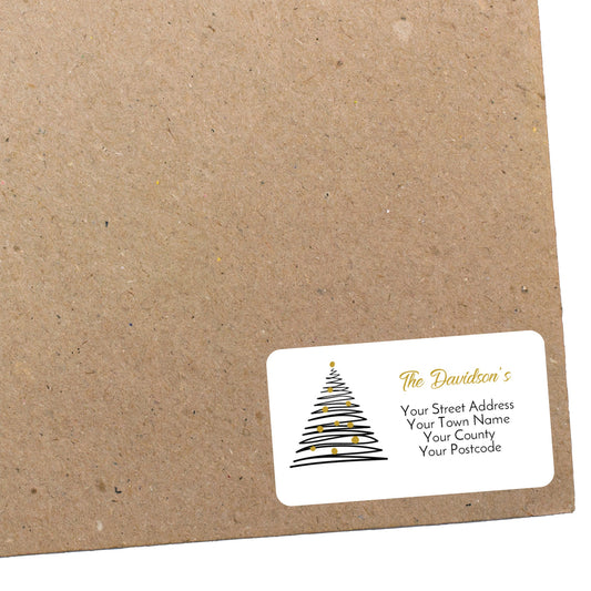 Personalised Christmas Return Address Label Stickers for Cards