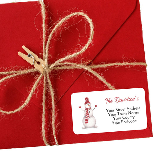 Personalised Christmas Return Address Label Stickers for Cards