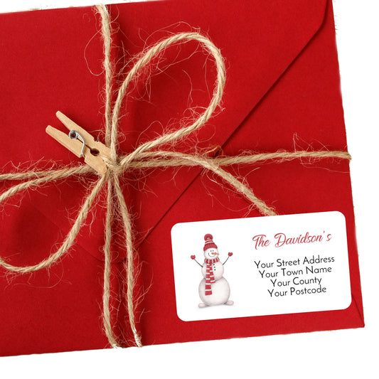Personalised Christmas Return Address Label Stickers for Cards