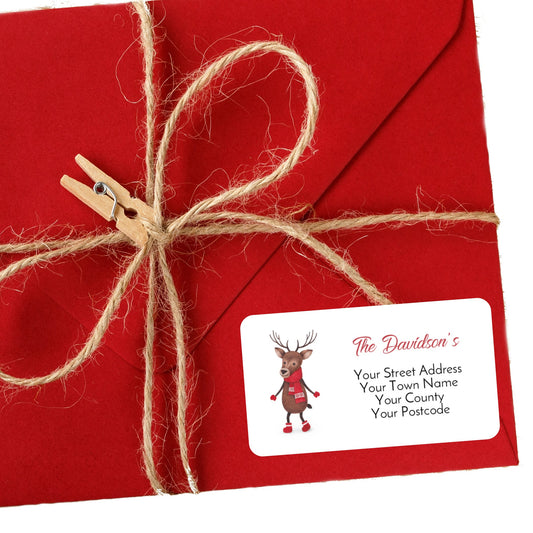Personalised Christmas Return Address Label Stickers for Cards