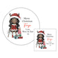Personalised Christmas Stickers Girls Labels for Gift Wrapping Presents