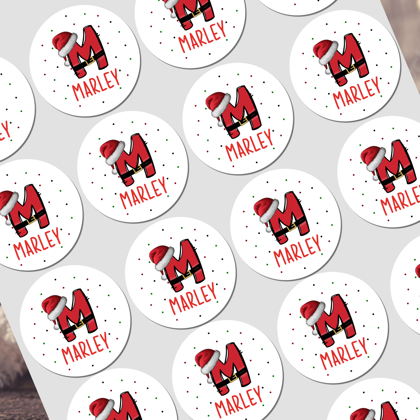 Personalised Christmas Stickers, Gift Labels, , Festive Name Stickers, Custom Present Tag, Christmas Eve Box Ideas, Santa Stocking Filler