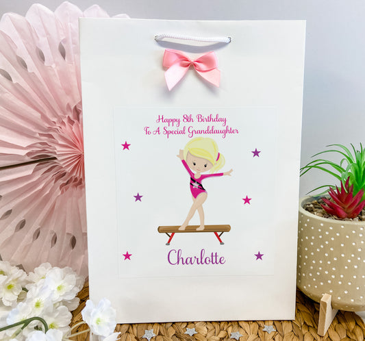 Personalised Girls Birthday Gift Bag Gymnastics