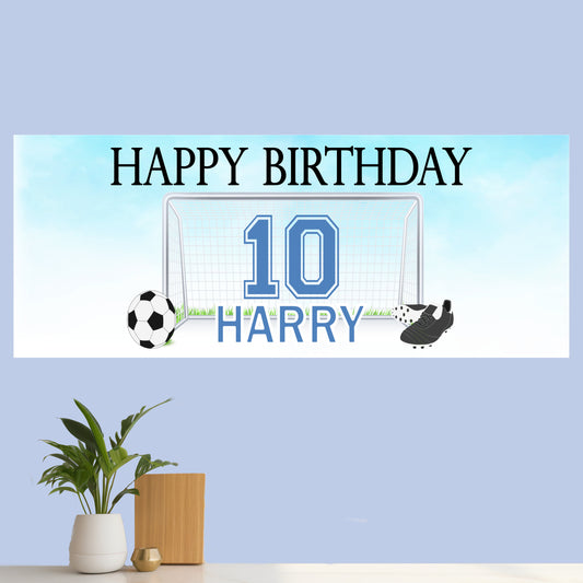 Personalised Birthday Party Banner Football Goals