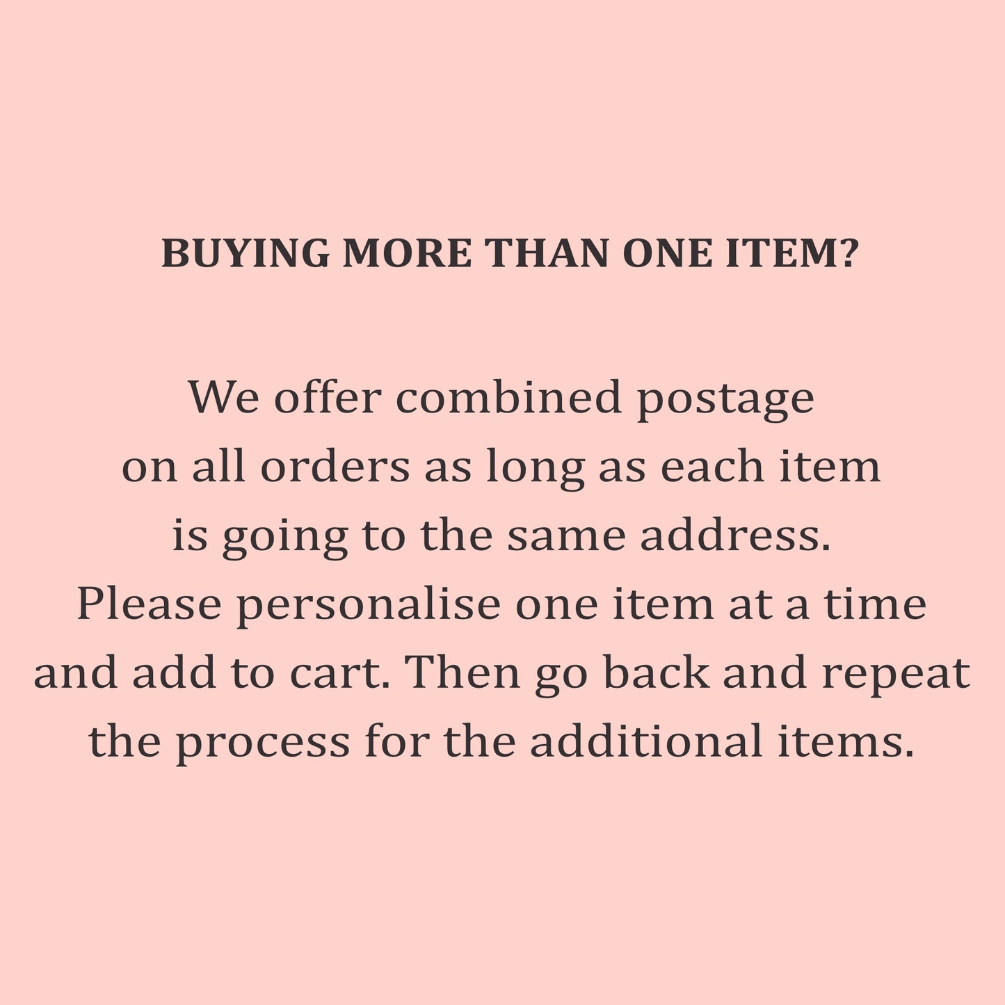 a pink background with the words buying more than one item?