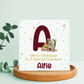Personalised Christmas Card Bear Alphabet