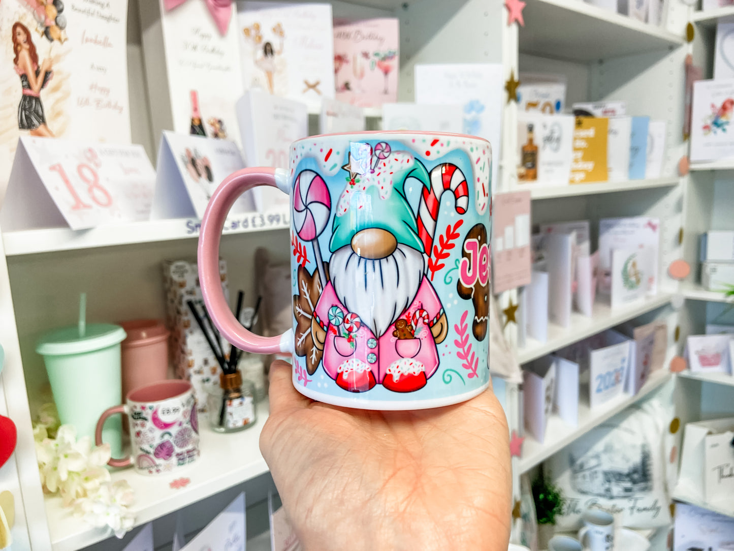 Personalised Christmas Gonk Mug, Stocking Filler, Christmas Eve Box, Hot Chocolate Mug