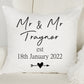 Personlaised Newlyweds Cushion Mr & Mrs, Mrs & Mrs, Mr & Mr