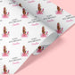 Personalised Birthday Wrapping Paper Girl Pink Dress